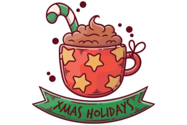 Holiday Cheer: A Festive Cup of Cocoa with a Candy Cane Stirrer