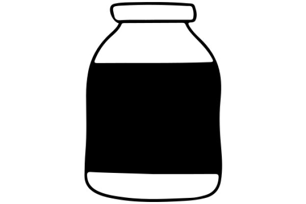 Simplistic Line Drawing of a Bottle with a Lid