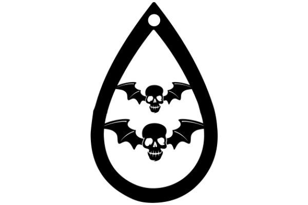 Stylized Bat and Skull Design