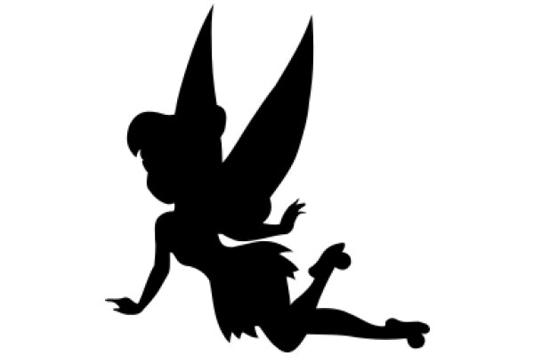 Silhouette of a Tinkerbell-like Character in Flight