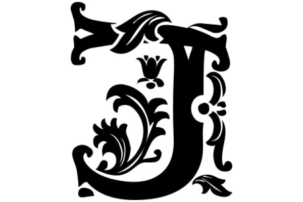 Stylized Letter J with a Flowery Design