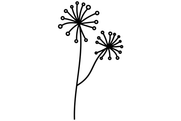 Simplicity in Design: A Line Drawing of a Flower and Its Stem