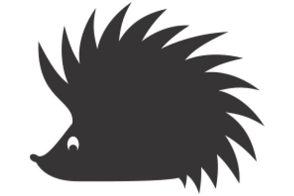 Stylized Black Silhouette of a Hedgehog