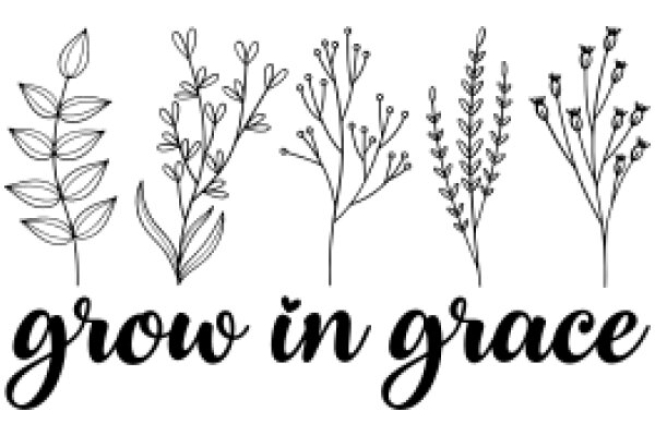 Grow in Grace: A Collection of Flowering Plant Line Art