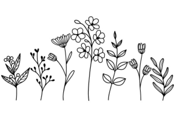 A Line of Lovely Flower Silhouettes