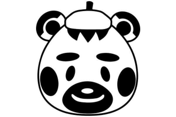 Simplistic Line Drawing of a Panda Head