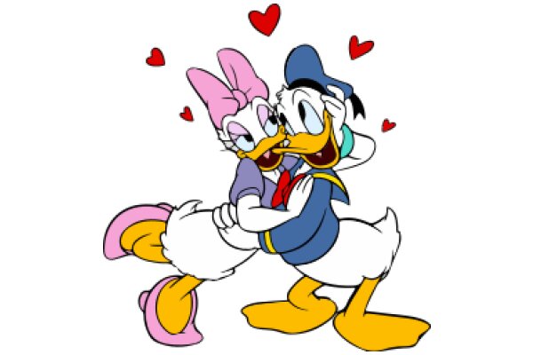 A Heartwarming Hug: Disney's Duck and Bunny Characters Share a Love-Filled Moment