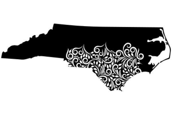 Stylized Map of the United States with Floral Design