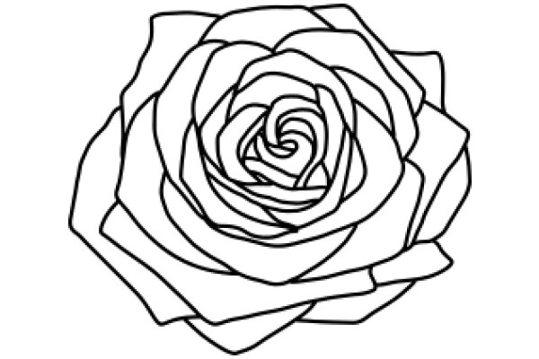 A Line Drawing of a Rose