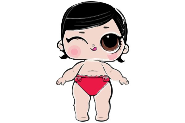 An AI-Generated Character in a Red Swimsuit