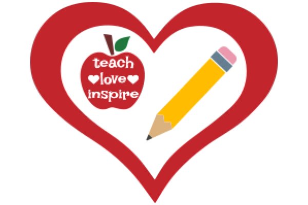 Educational Apple with a Pencil: A Symbol of Teaching and Learning