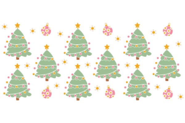 A Festive Collection of Christmas Trees and Ornaments