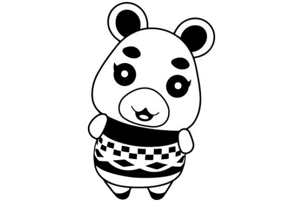 Adorable Cartoon Character: A Cute Bear with a Festive Sweater