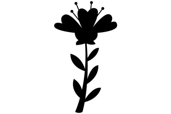 A Silhouette of a Flower with a Stem