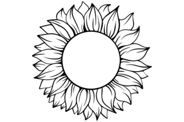 Stylized Sunflower with a Solid Center