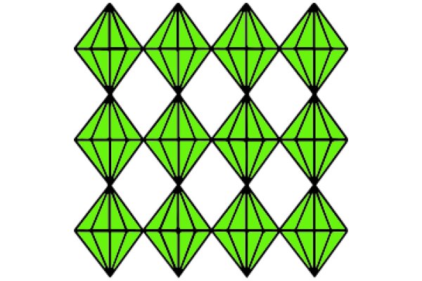 Symmetrical Geometric Pattern in Green and Black