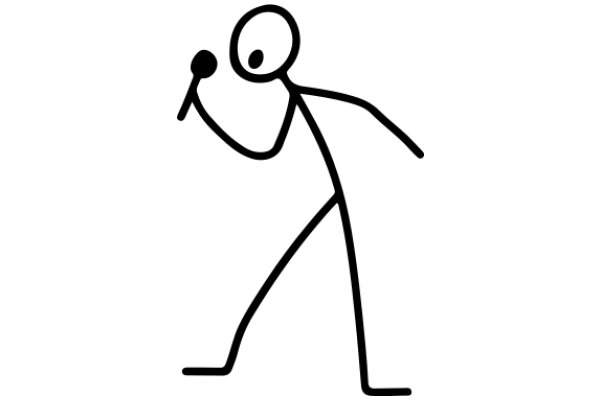 A Simple Line Drawing of a Person Singing