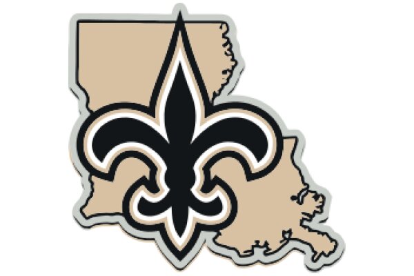 Stylized State Logo with the New Orleans Saints' Emblem