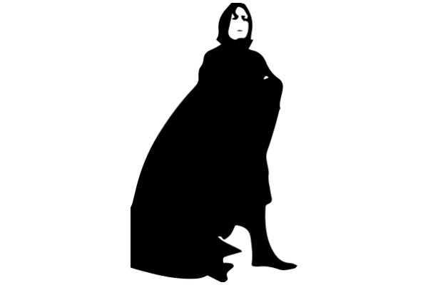 Silhouette of a Mysterious Figure in a Dark Coat