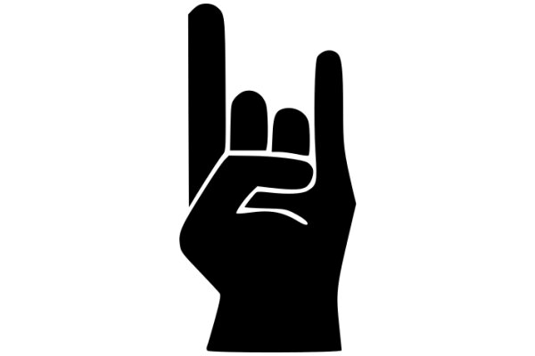 Silhouette of a Hand with a Finger Pointing Upwards