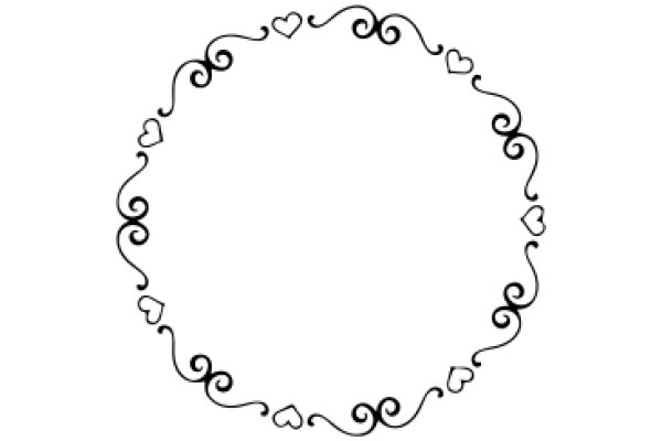 Elegant Black Swirl Design on White Background