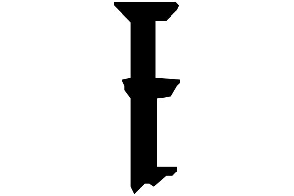 Stylized Black Letter 'I' on a White Background