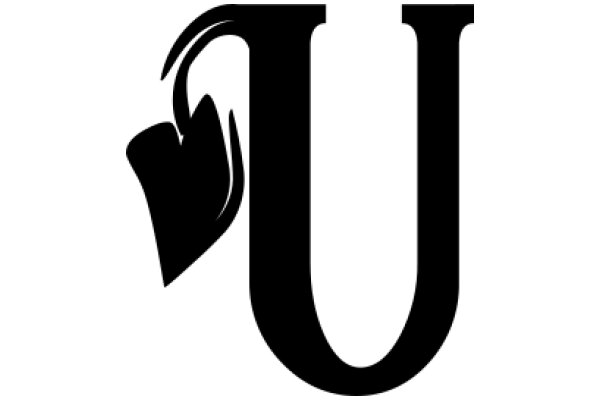 A Graphic Representation of the Letter 'U' with a Stylized Bookmark