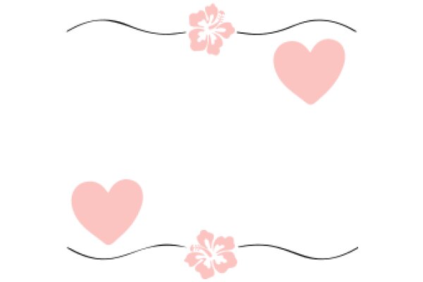 Simplicity in Design: A Pink Flower and Heart on a White Background