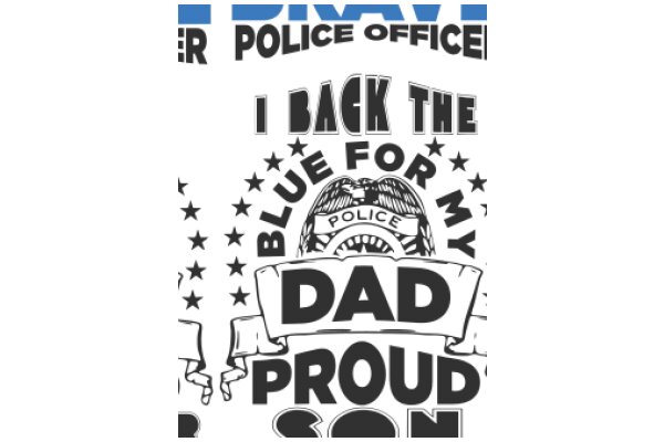 Police Office Sign: 'I Back the Blue for My Dad Proud Son'