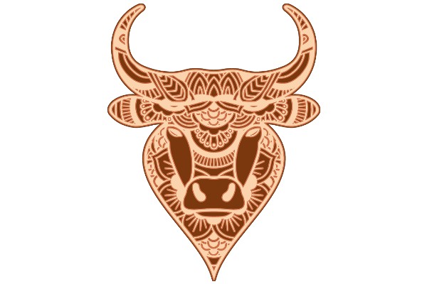 Stylized Bull Design with Intricate Patterns