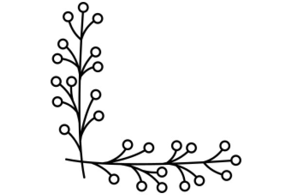 Stylized Line Drawing of a Tree with Circles