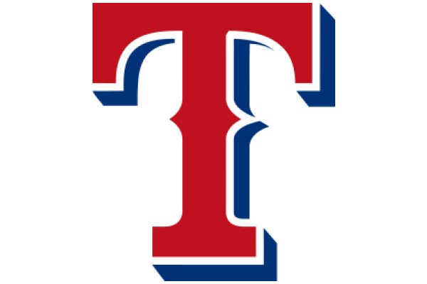 Vibrant Logo of the Letter 'T' in Red and Blue