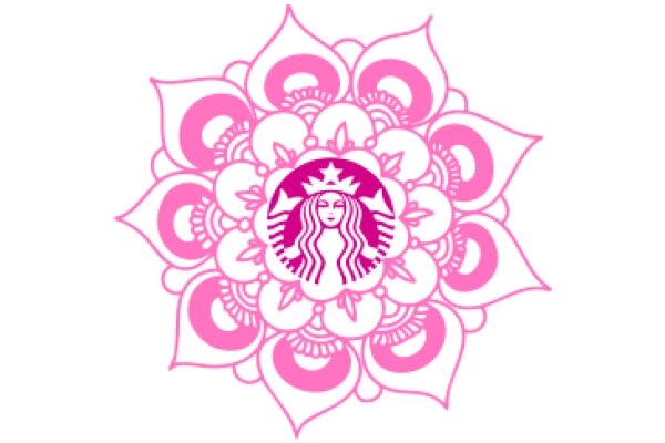 Stylized Starbucks Logo with Floral Design