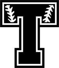 Stylized Black and White Logo of a Baseball Team