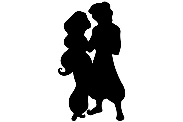 Silhouette of a Couple Embracing