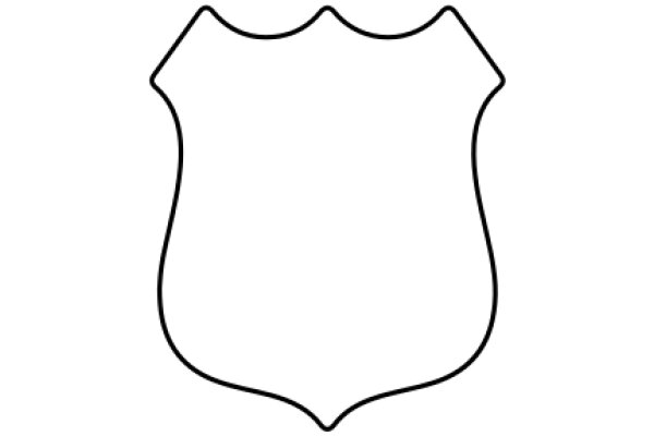 A Simple Line Drawing of a Shield