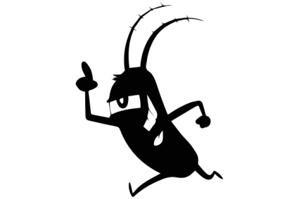 A Silhouette of a Bug-like Character with a Thumb's Up