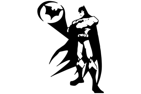 Batman's Symbolic Embrace: A Silhouette of the Iconic Hero