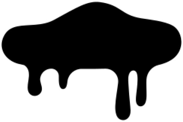 Black Silhouette of a Dropping Liquid on a White Background