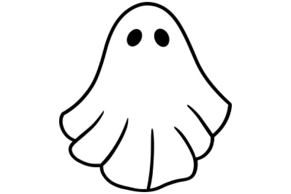 A Simple Line Drawing of a Ghost