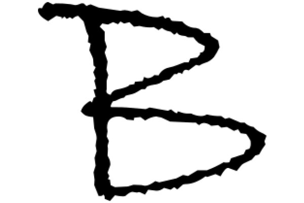 Hand-Drawn Black Letter 'B' on a White Background