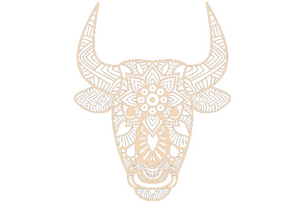 Stylized Bull Design with Intricate Patterns