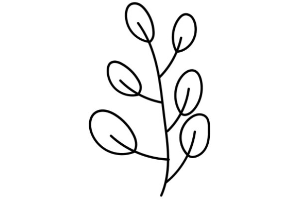 Simplistic Line Drawing of a Plant