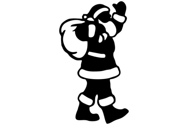 A Silhouette of a Santa Claus Figure