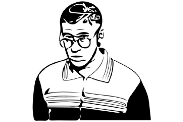 A Pixelated Portrait of a Man in Glasses