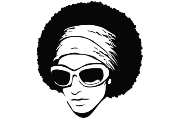 Stylish Portrait of a Woman with Sunglasses and Afro