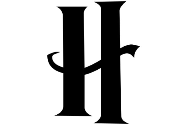 Monochrome Logo of the Letter 'H' in a Stylized Font