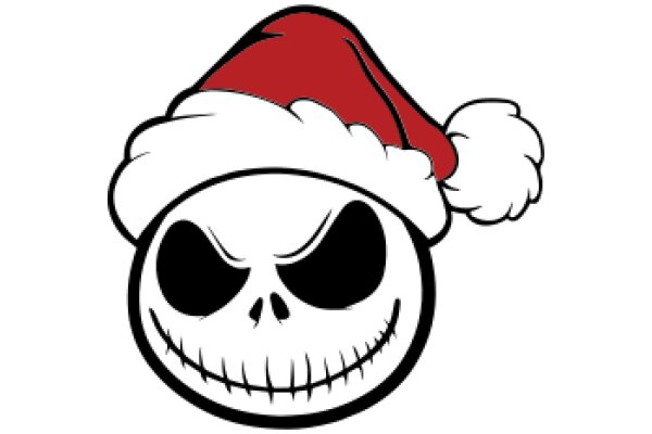 A Festive Holiday Greeting: A Skull with a Santa Hat