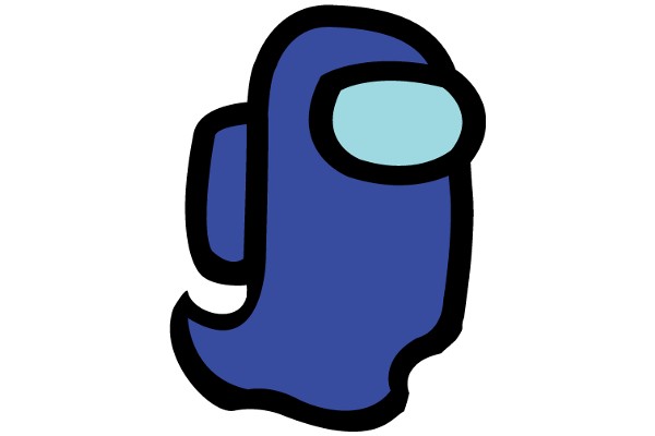 Stylized Blue Character with Glasses