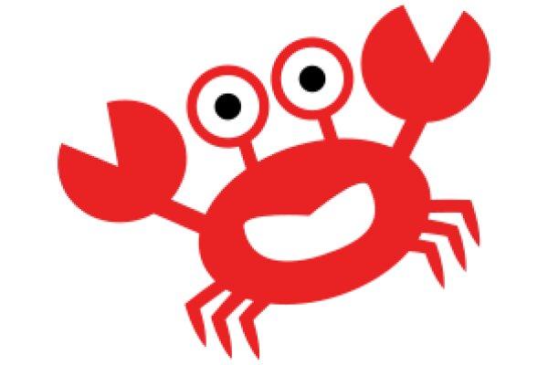 Vibrant Red Cartoon Crab with Eyes and Antennae